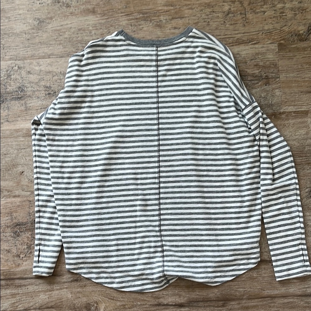 aerie Striped Long Sleeve Tee in Gray and White - Picture 5 of 5